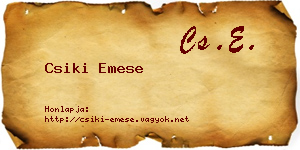 Csiki Emese névjegykártya